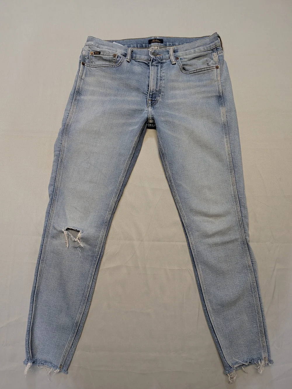 Polo Ralph Lauren Light Blue Tompkins Mid Rise Skinny Crop Jeans Women's Size 29